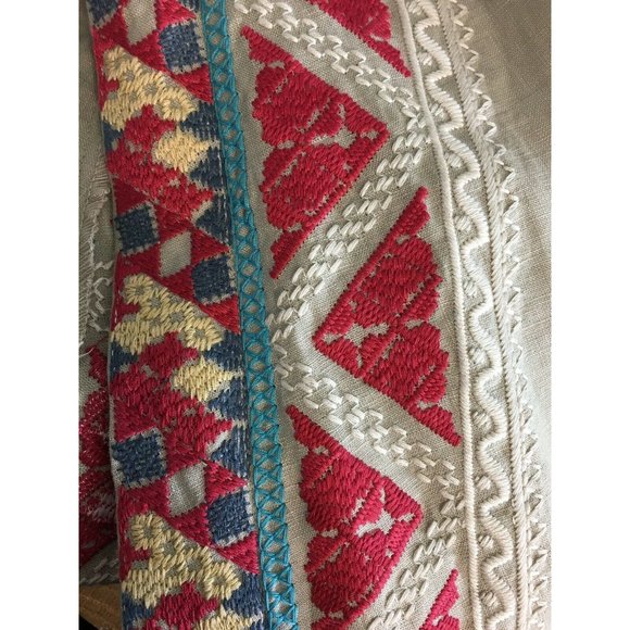 NEW Embroidered Drape Cardigan Jacket M Linen Boho - Picture 10 of 10